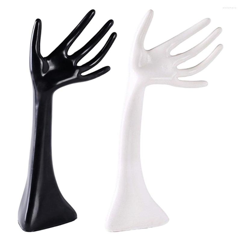

Jewelry Pouches Female Mannequin Hand Bracelet Chain Ring Watch Display Holder Rack