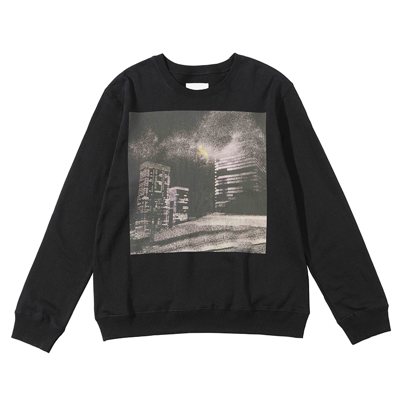

22FW Men' Women Night Scene Printing Sweatshirt Classic Autumn Winter Trend Crewneck Pullover Cartoon High Street Fashion Casual Simple Sweater TJMJYWWY58, Black