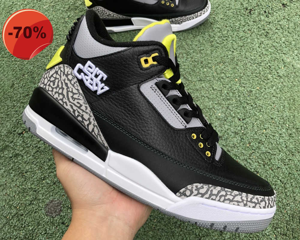 

High shoes Jumpman 3 OG Oregon Pit Crew Basketball Shoes 3s Black Cement outdoor running trainers sports Sneakers Ship With box, #1