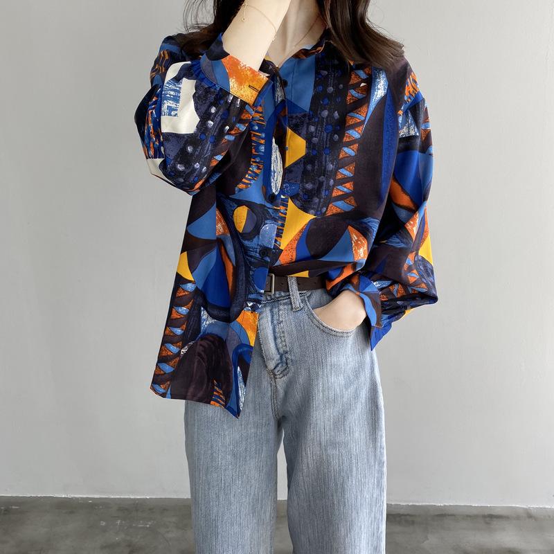 

Women's Blouses & Shirts Exrra Large Women Korean Style Blouse Shirt Uniform Tops Chiffon Casual Vintage Blusas Mujer Womens Clothes BW50XF, Blue