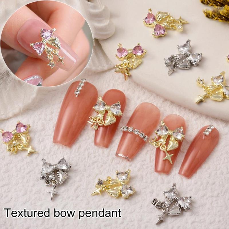 

Nail Art Decorations Decorative Easy To Apply Cubic Zirconia Embedded Bowknot Decoration For Salon