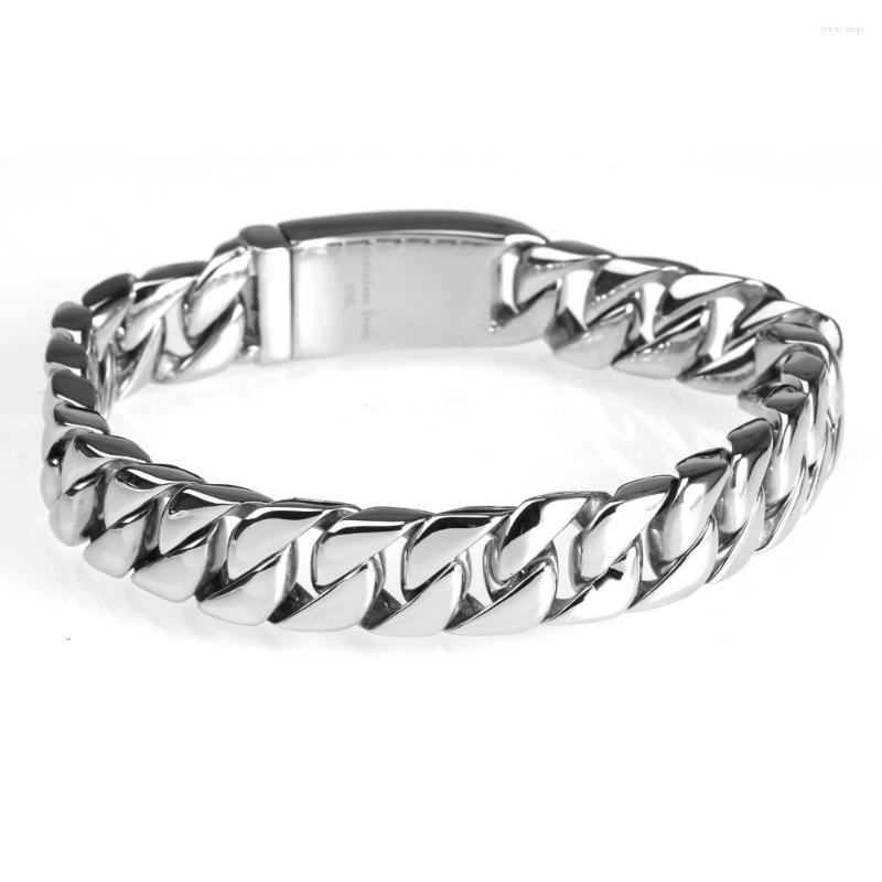 

Link Bracelets Men's Silver Color Stainless Steel Bracelet Punk Nightclub Explosion Models Jewelry Trend