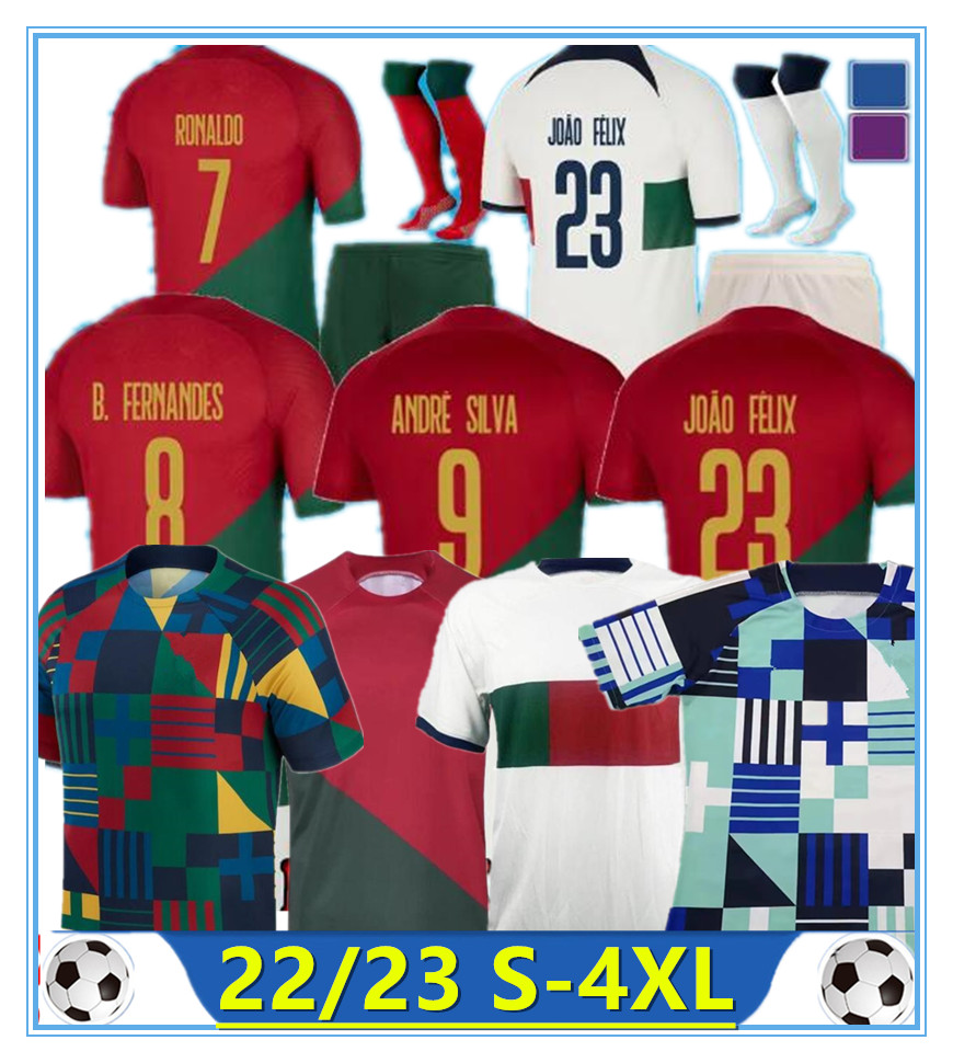 

22 23 trascksuit soccer jerseys 2022 PortugAL MEN SET KIDS KIT WOMEN Fans Player version G RAMOS BERNARDO JOAO FELIX Portugieser football shirts Portuguese, 6 away+patch