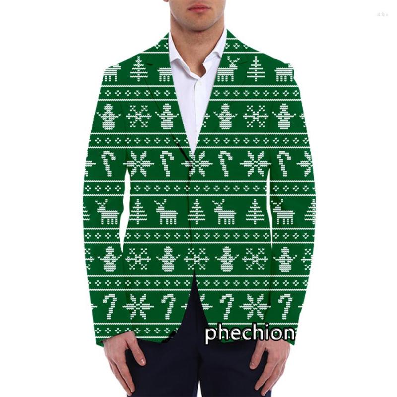 

Men' Suits Phechion Fashion Men' Christmas Pattern 3D Printed Blazer Casual Jacket Coat Oversized Streetwear Clothing K02, 16