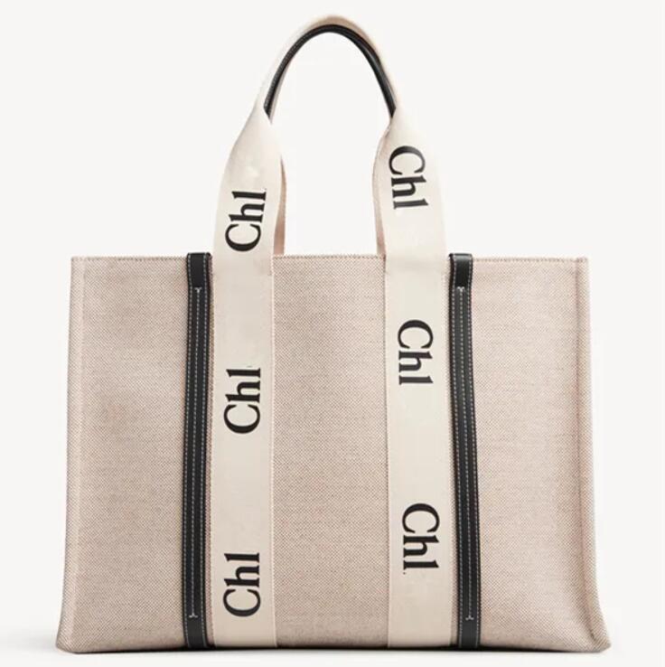 

Top Women handbags WOODY Tote shopping bag handbag 7A quality canvas fashion linen Large Beach bags luxury designer travel Crossbody Shoulder Wallet Purses, Black