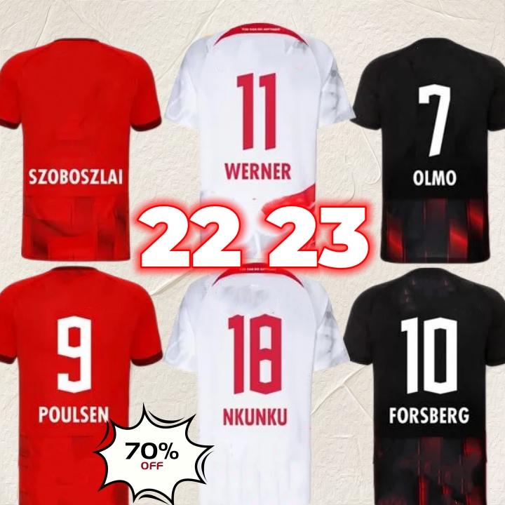 

22 23 RB Soccer Jerseys NKUNKU Leipzigs SILVA Home RBL football shirts HAIDARA OLMO SZOBOSZLAI Poulsen Klostermann FORSBERG LAIMER Men Kids Kit, Clear