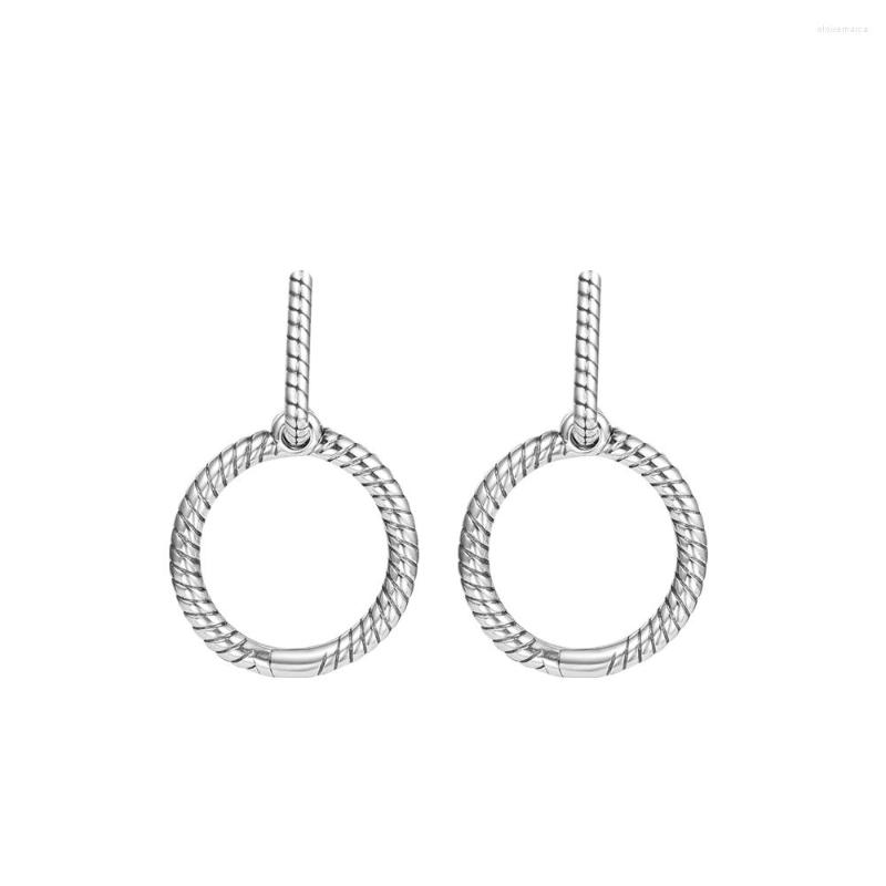 

Hoop Earrings 2022 Authentic 925 Sterling-Silver-Jewelry Signature Moments Charm Double Women Argent Brincos