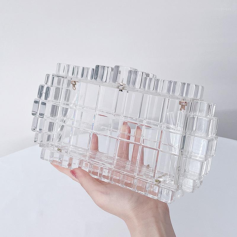 

Evening Bags Acrylic Transparent Women Clutch Bag Chain Messenger Handbag Shoulder