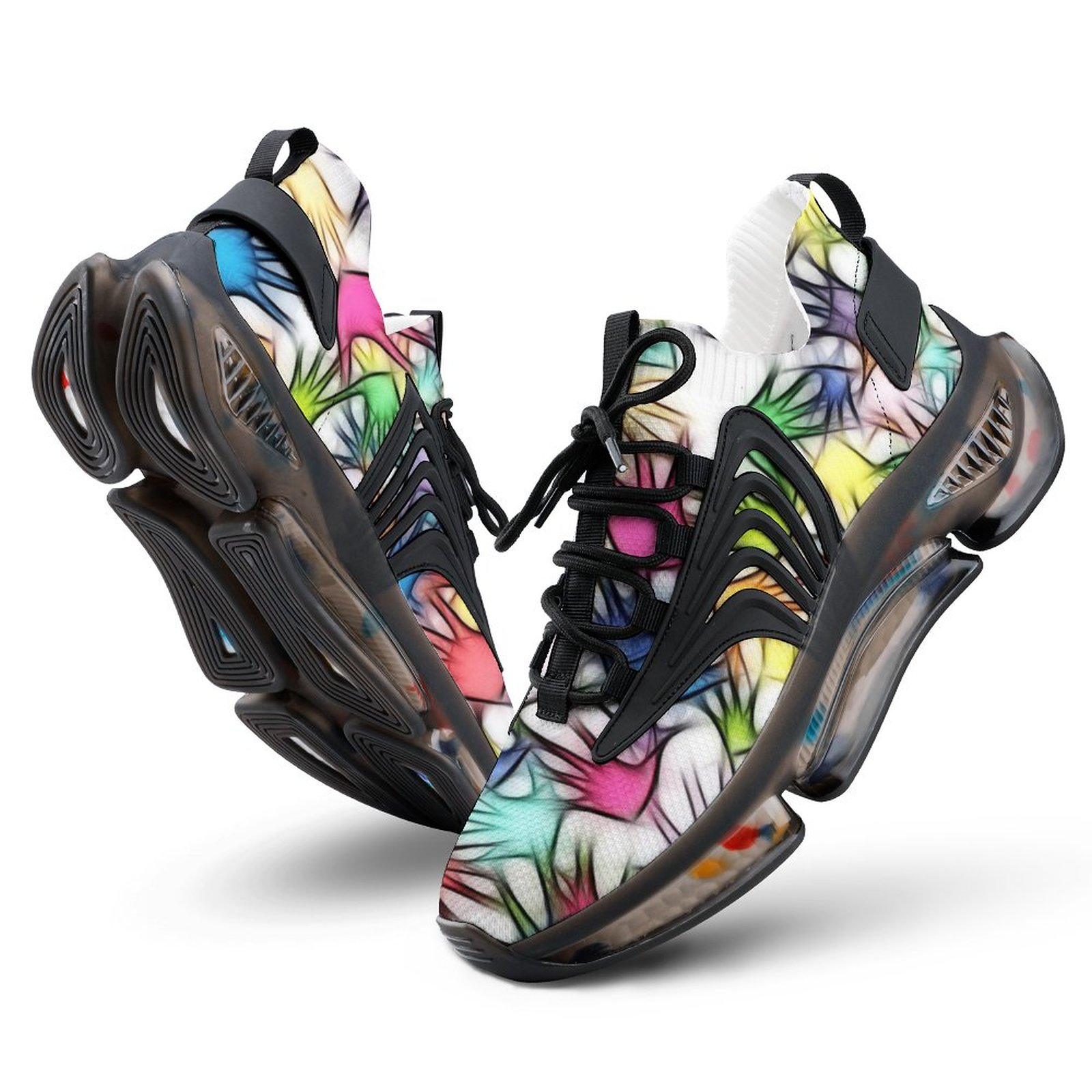 

Designer Shoes TPU Custom Elastic Running Shoes Hands-6947687 Black White DIY Pattern Add Your Design, White-style