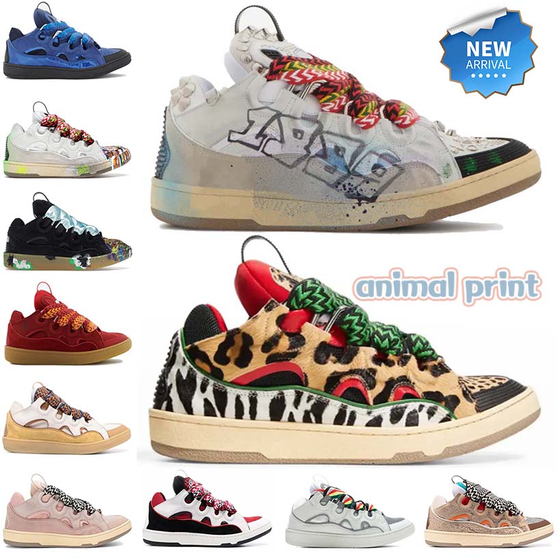 

Designer Casual Shoes Curb Leather Sneakers white graffiti Majorelle Blue animal print white grey black Pink Crystal Embellished Gallery Dept Men Women Sneaker, 11 triple black