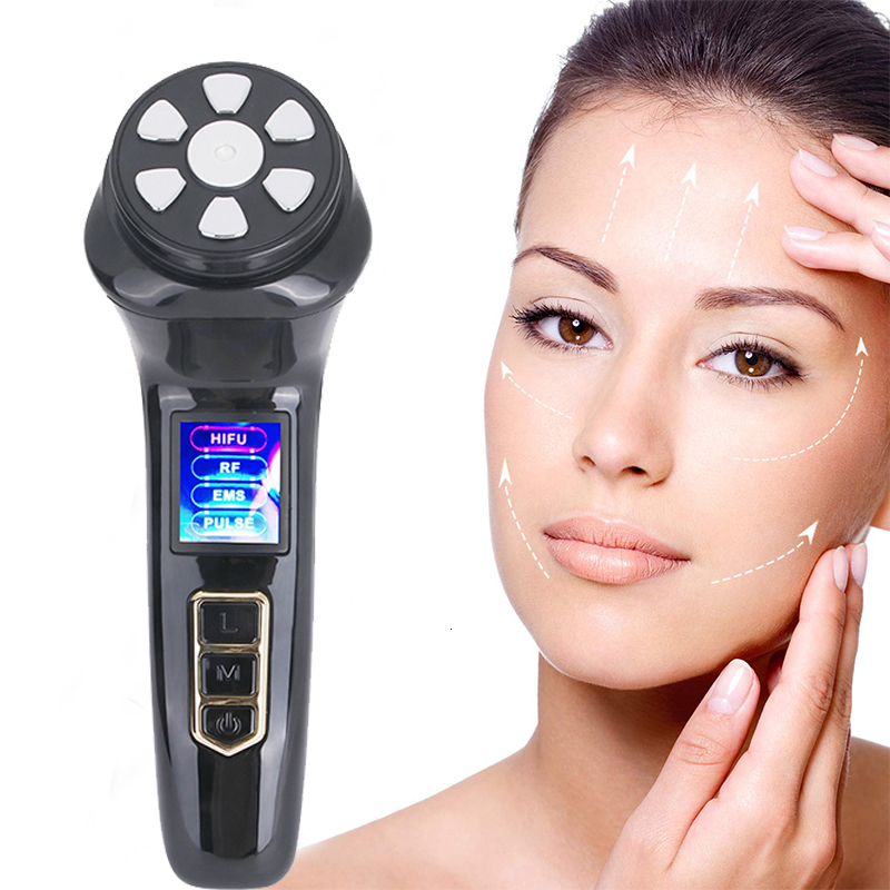 

Face Care Devices est 4 in 1 Mini HIFU Machine Ultrasound RF Lifting Device EMS Lift Firm Tightening Skin Wrinkle Beauty Tools 221208