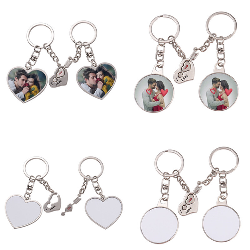 

Lover Sublimation Blank Accessoy DIY Designer Keychains Arrow Heart Keychains Wallet Handbag Couples Car Key Ring Jewelry for Woman Man Friend Valentines Day Gift
