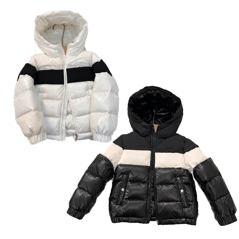 

Outwear Down Coat Children's down jacket warm hooded puff tail sheet suitable height for infants thickening -170cm, Black