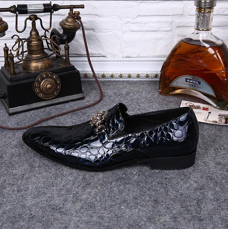 

Dress Shoes Pointy Crocodile Skin Hairdresser Slouch In Men's Business Casual Wedding, Black