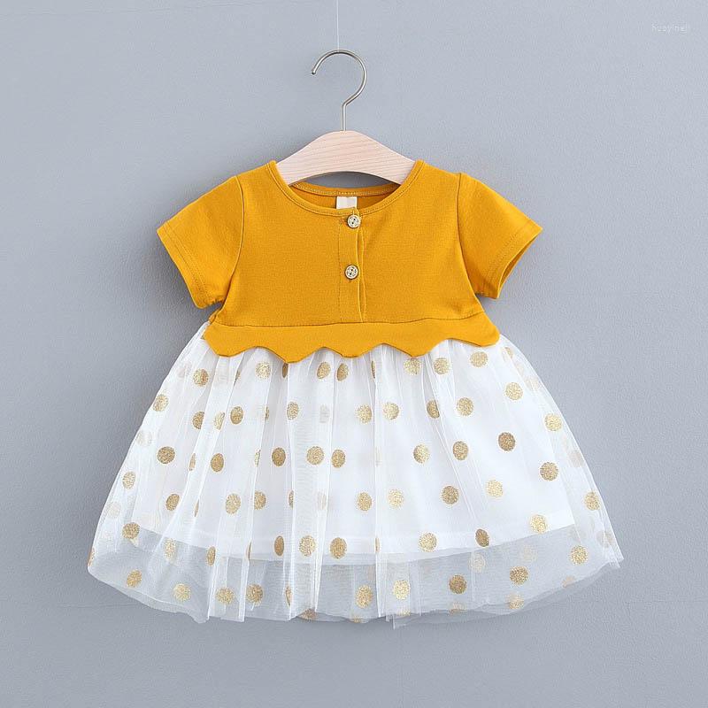 

Girl Dresses 2022 Autumn Summer Born Infant Baby Dress Cotton Toddler For Girls Fashion Clothes, Yellow