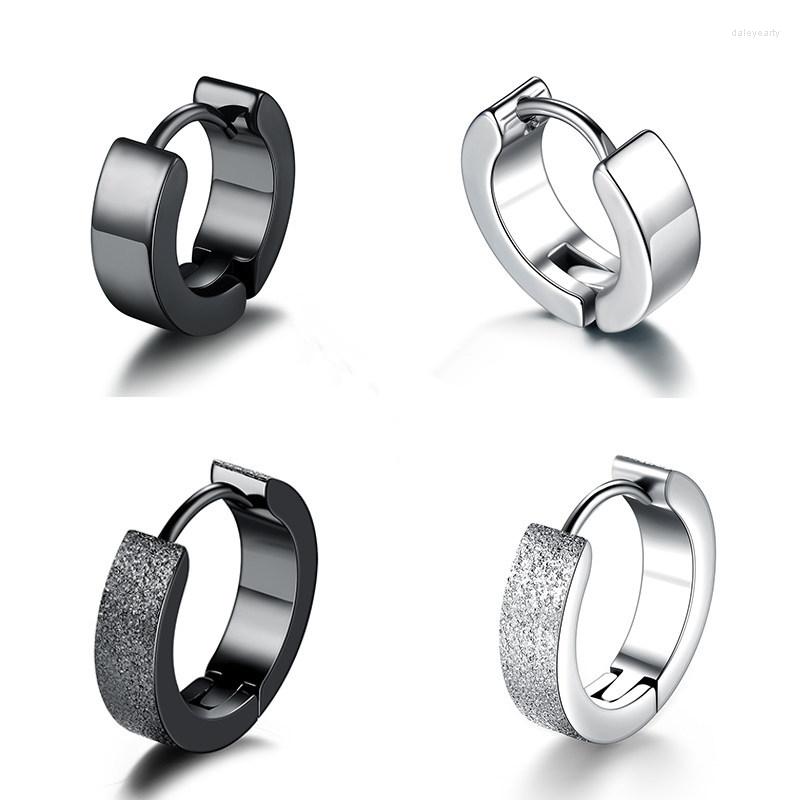 

Hoop Earrings BABYLLNT Hip-Hop Jewelry 925 Silver Tide Black Male Ear Clips Female Single Wholesale Gift