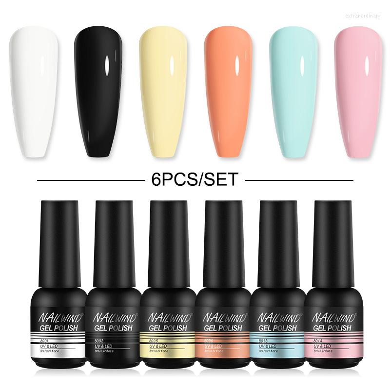 

Nail Art Kits NAILWIND 2/4/6PCS Gel Polish Set VU Soak Off Base Top Coat For Semi Permanent Kit