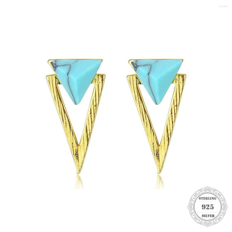 

Stud Earrings Triangle Green Style Fashion Good Jewerly For Women 2022 Gift In 925 Sterling Silver Super Deals