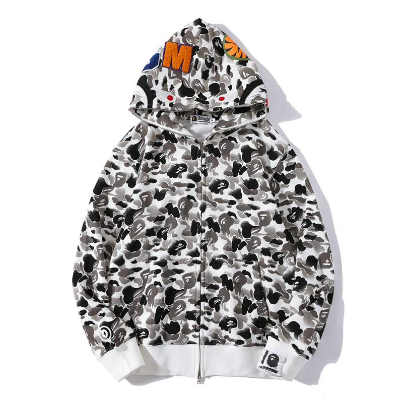 

Bape Designer Mens Hoodie Chinese Painting Camo Pattern Letter Print Long Sleeve Coat Fashion Brand Zipper Top White Asian Size M-3XL