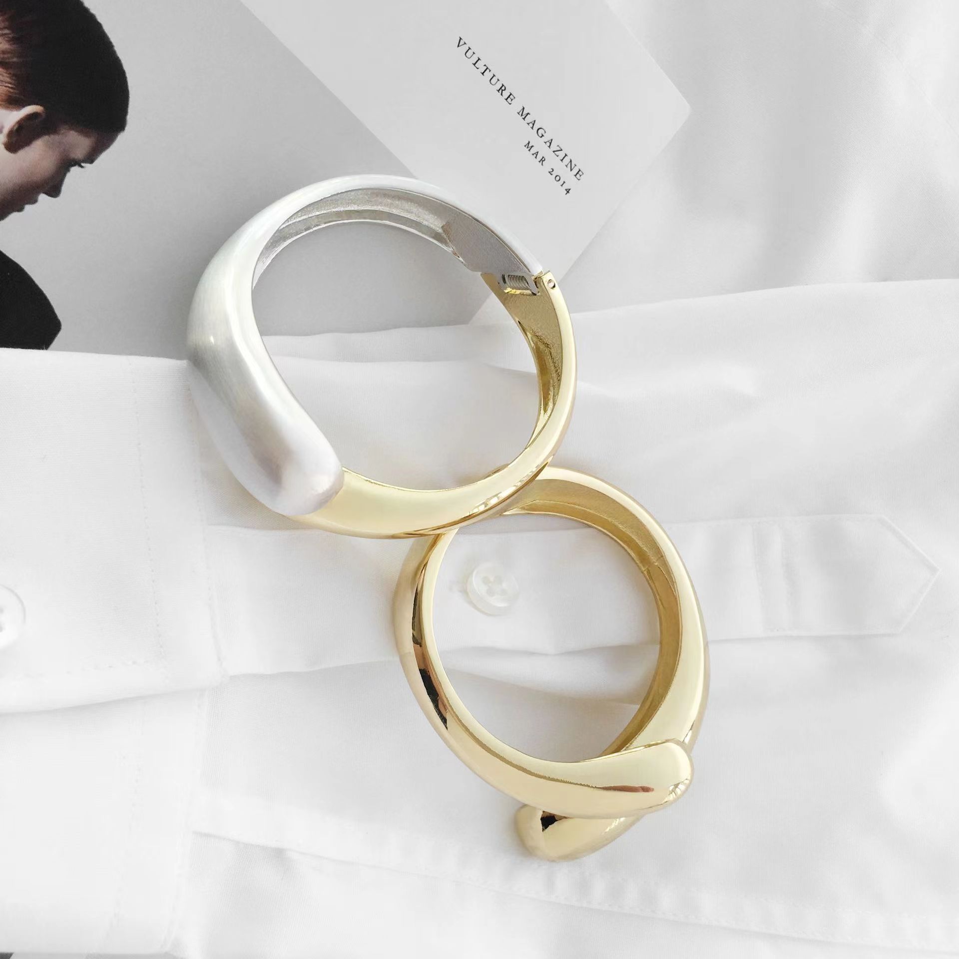 

bangle bracelet link chain chains Double headed color Splice Opening Gold plated Spring Female couple Wedding silver gold designer bracelets for women bangles 33