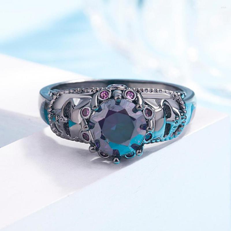 

Cluster Rings Western Punk Vintage Jewelry Brass Zircon Skull Men Women For Creative