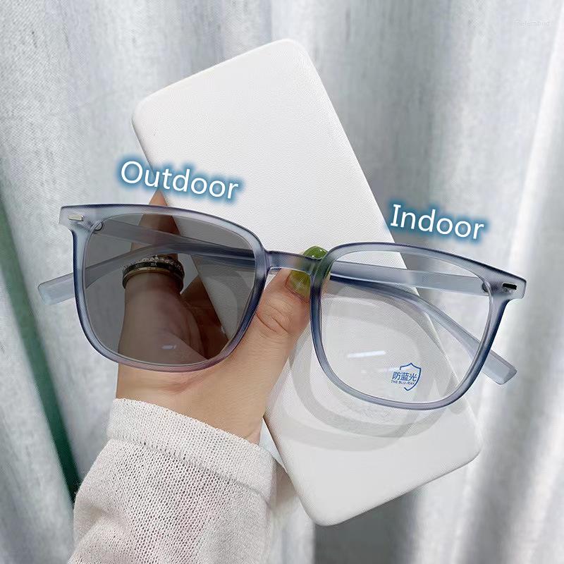 

Sunglasses TR Transparent Pochromic Myopia Glasses Women Anti-Blue Light Eyewear Optical Spectacle Eyeglasses Computer Men