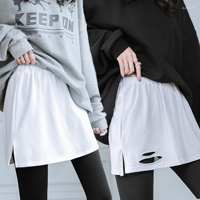

Women's Sleepwear Fake Shirt Tail Extenders For Women Irregular Skirt Blouse Hem Soft Cotton Detachable Underskirt Sweater Hemline, Pothole-white