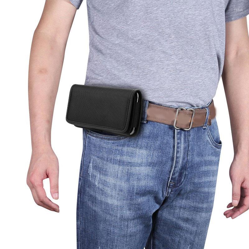 

Waist Bags Universal Phone Case Oxford Pouch Bag Flip Belt Clip Cover Neutral Simplicity Portable