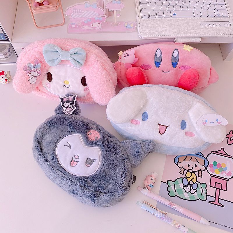 

Plush Dolls Sanrioed Kawaii Cinnamoroll My Melody Kuromi Large Capacity Stationery Student Pencil Case Anime Cosmetic Storage Bag 221208, Kirby