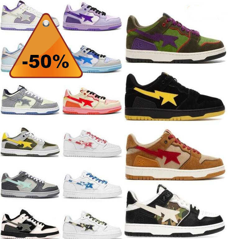 

Running Shoes Designer Sneakers Grey Black Patent Leather Green White Tokyo Paint Beige Suede Pastel Pink Luxury Bapesta Sta Low Nigo, Lig42