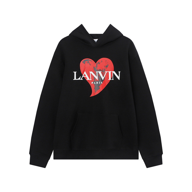 

Lanvin Fashion Brand Mens Hoodie Couples High Street Red Heart Print Sweatshirts Loose Pullover Sweater Tops Size S-XL 02, Black