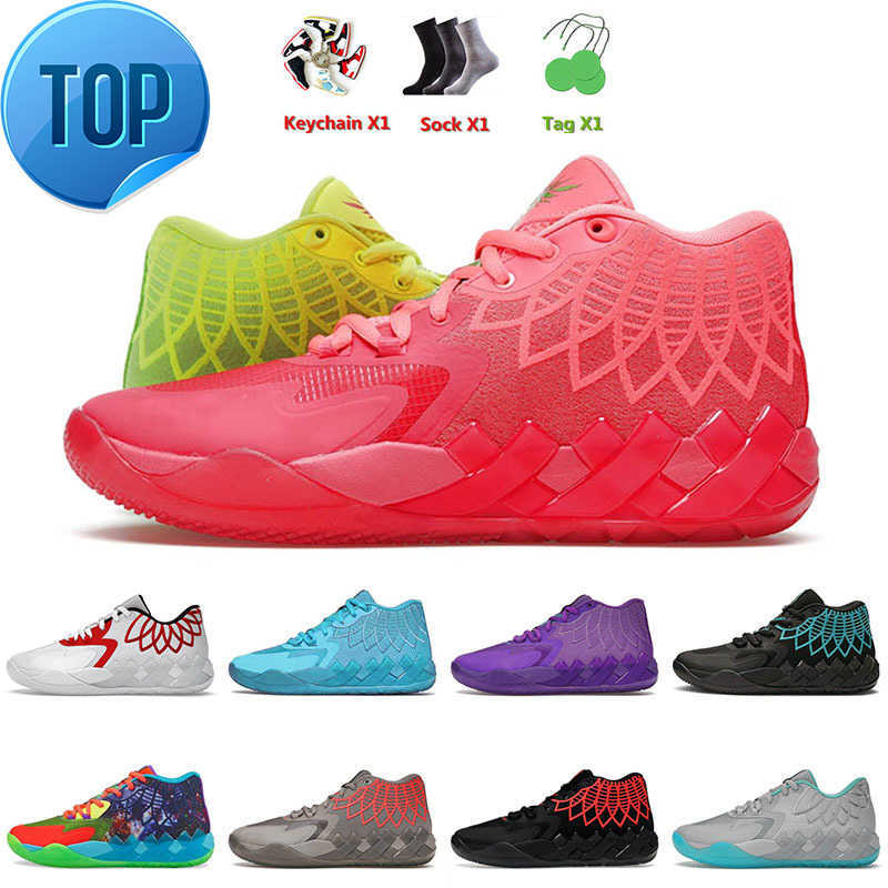 

TOP TOP Authentic TOP Men LaMelo Ball MB.01 Basketball Shoes Rick And Morty Rock Ridege Red Black Blast Queen City Mens Trainers Athletic, C5 rock ridge red
