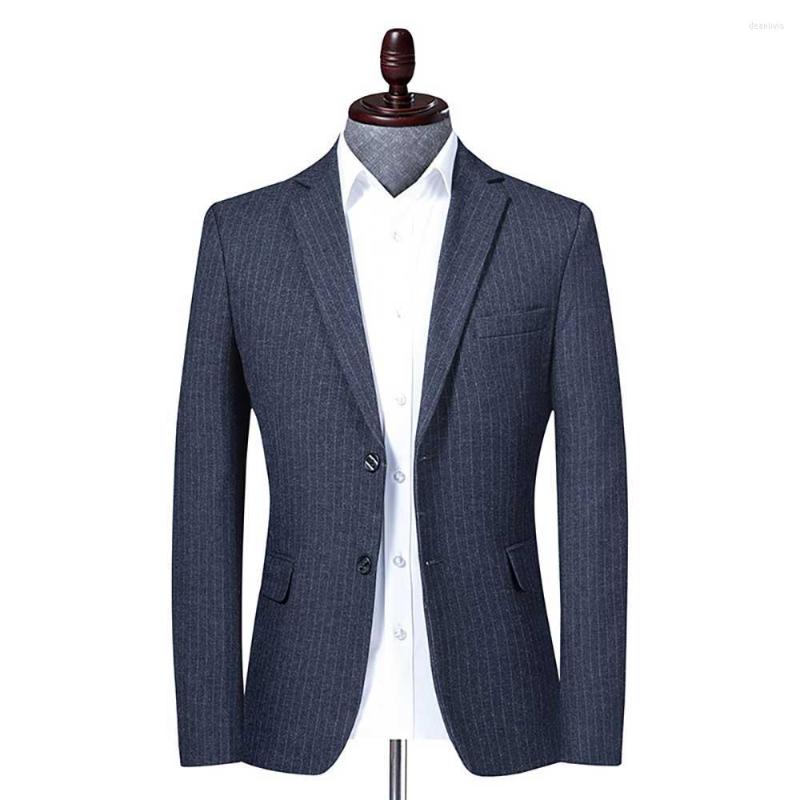 

Men's Suits Trendy Casual Clothing Stripe Suit Blazer Men Slim Fit Jacket Premium Quality Korean Style Office Wedding, Blue