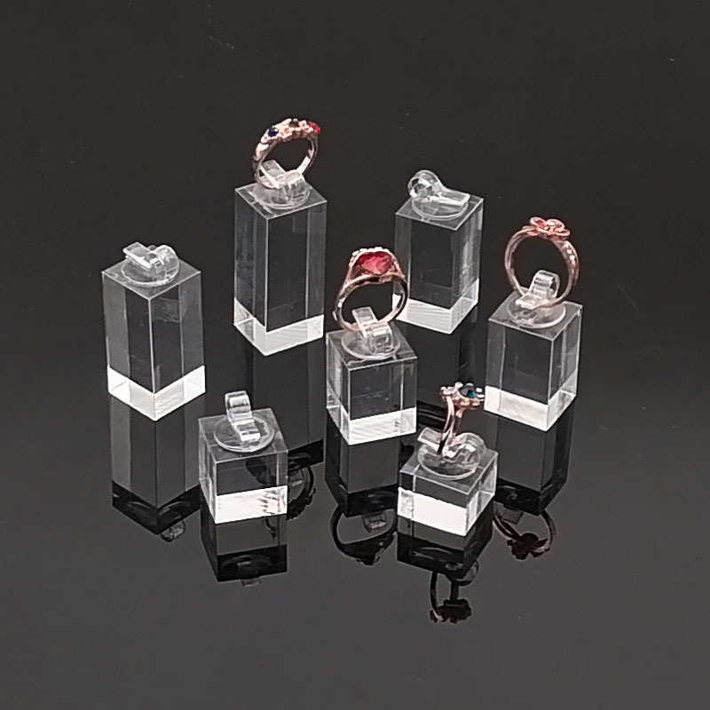 

Jewelry Boxes 7Pcs Different Height Acrylic Round Square Finger Ring Display Stand Holder P ography Props Showcase Organizer Rack 221208