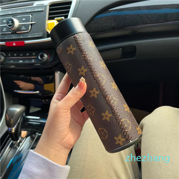 

2022 LED Smart Water Bottles Mug Temperature Display Cover drinkware Fashion Luxury Designer Stainless Steel Coffee Tea Cup Thermos, Customize