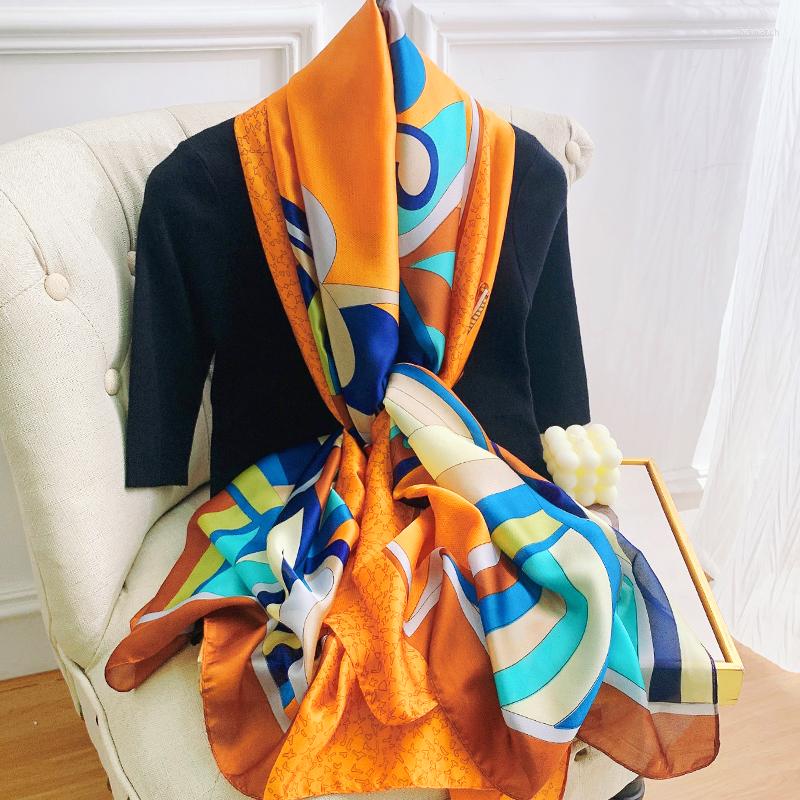

Scarves 2022 Women Scarf Fashion Print Silk Summer Shawls And Wraps Soft Pashmina Lady Bandana Foulard Hijabs
