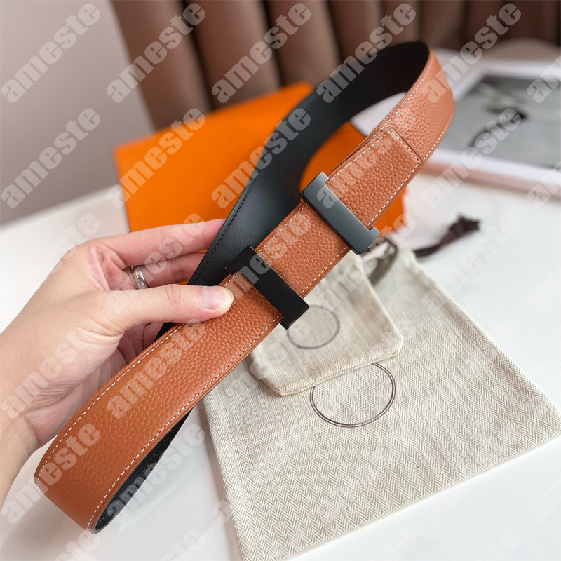 

Top Quality Men Belts Designer Genuine Leather Belt Womens Fashion Letter Waistband Luxury Black Smooth Buckle Belt Cintura Ceintures