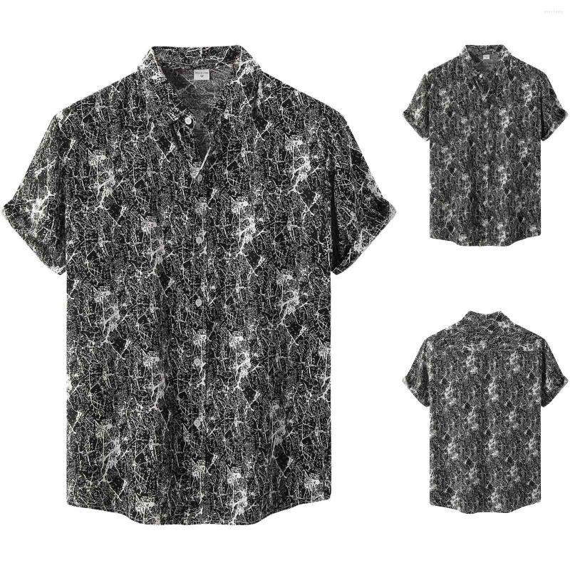 

Men's Casual Shirts 2022 Arrival Men's Men Hawaiian Camicias Buttons Wild Printed Short-sleeve Blouses Beach Swimming Tops, Picture shown