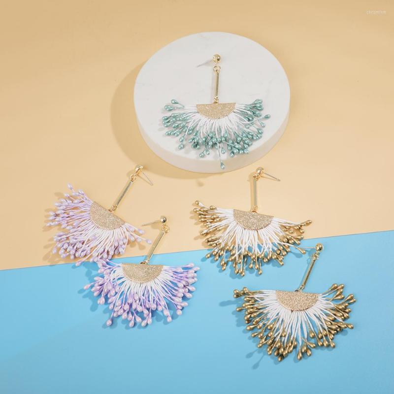 

Dangle Earrings Charm Handmade Tassel 2022 Trendy Bohemian Colorful Fringe Long Statement Earring For Women Boho Brincos