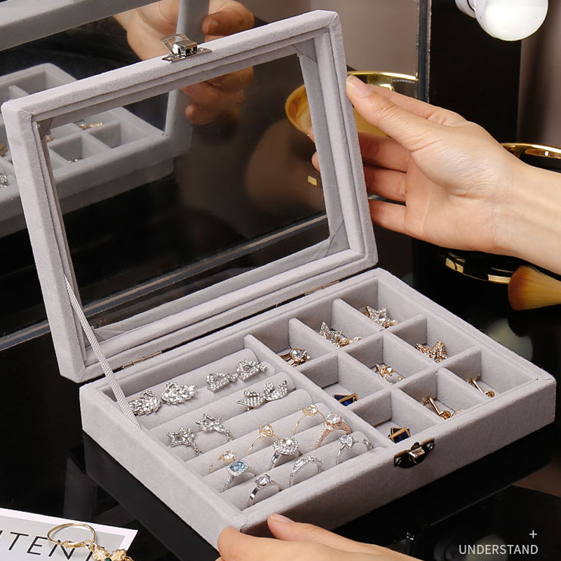 

Jewelry Boxes s Fashion Portable Velvet Ring Display Organizer Box Tray Holder Earring Storage Case Showcase 221208