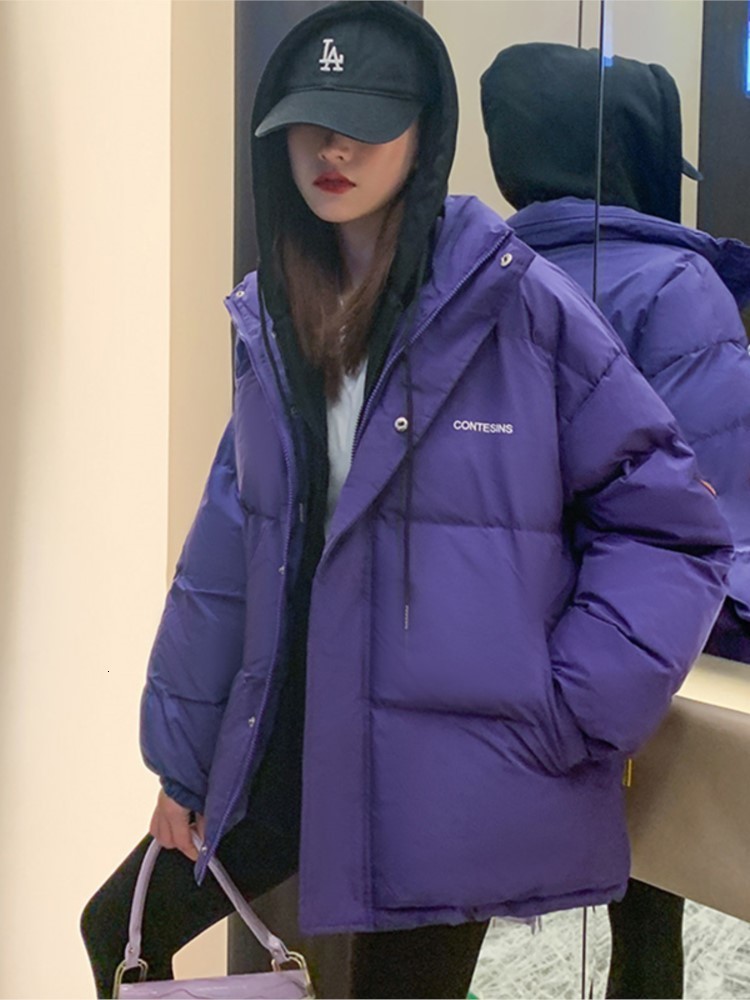 

Women  Down Parkas jacket female quilted oversize in the student winter coat women for 606H 221208, Black