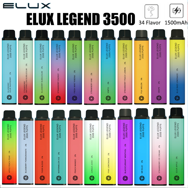 

Elux Legend Disposable Battery E cigarettes 3500 Puffs Vape Pen 1500mAh Vaporizer Stick Vapor Kit 2% 10ml Pre Filled Cartridge Device