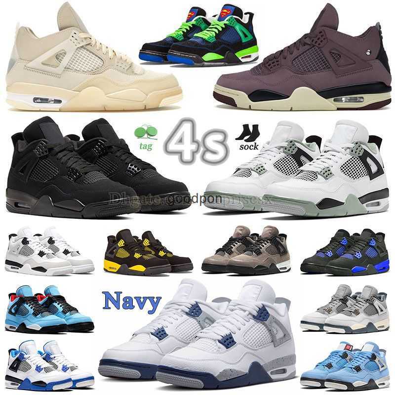 

J4 Jump Man Basketball Shoes Midnight Navy 4s Jumpman 4 Sail Mens Womens Red Thunder Blackcat Seafoam Military Black Cat A Ma Maniere Violet, J66 36-47 zen master