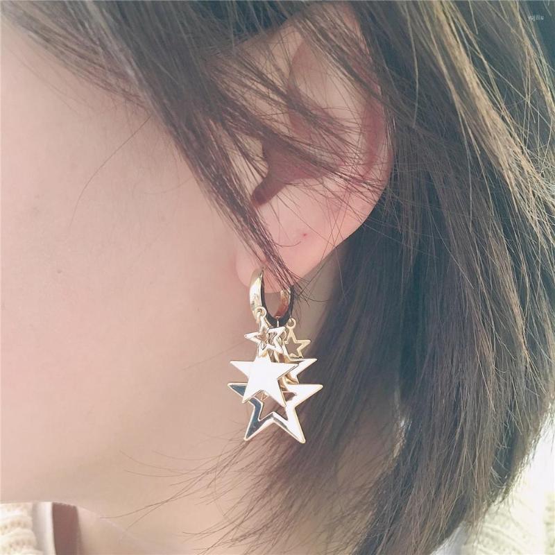 

Hoop Earrings Trendy Gold Color Plating STAR Dangle Charm For Women Girl Chic Elegant Gorgeous Lovely Sweet Jewelry Accessory