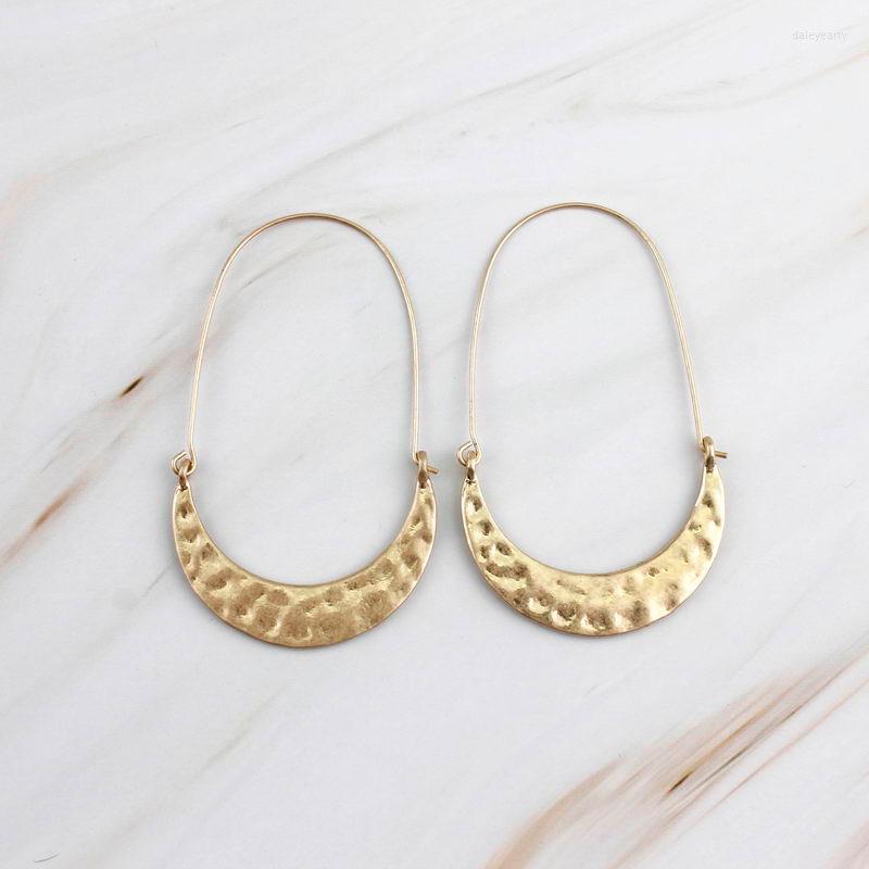 

Hoop Earrings Hammered Metallic Crescent Hoops For Women Metal