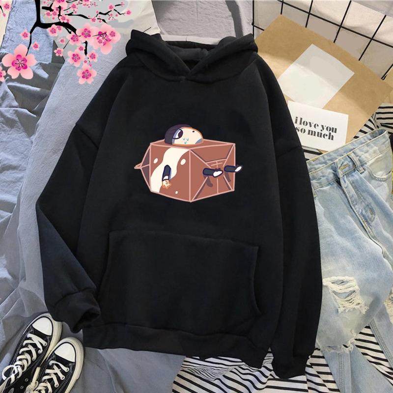

Men's Hoodies Mobu Saiko Hyaku Loose Harajuku Sweatshirt Kawaii Print Hooded Pullover Tops Women Casual Female Clothes, Black