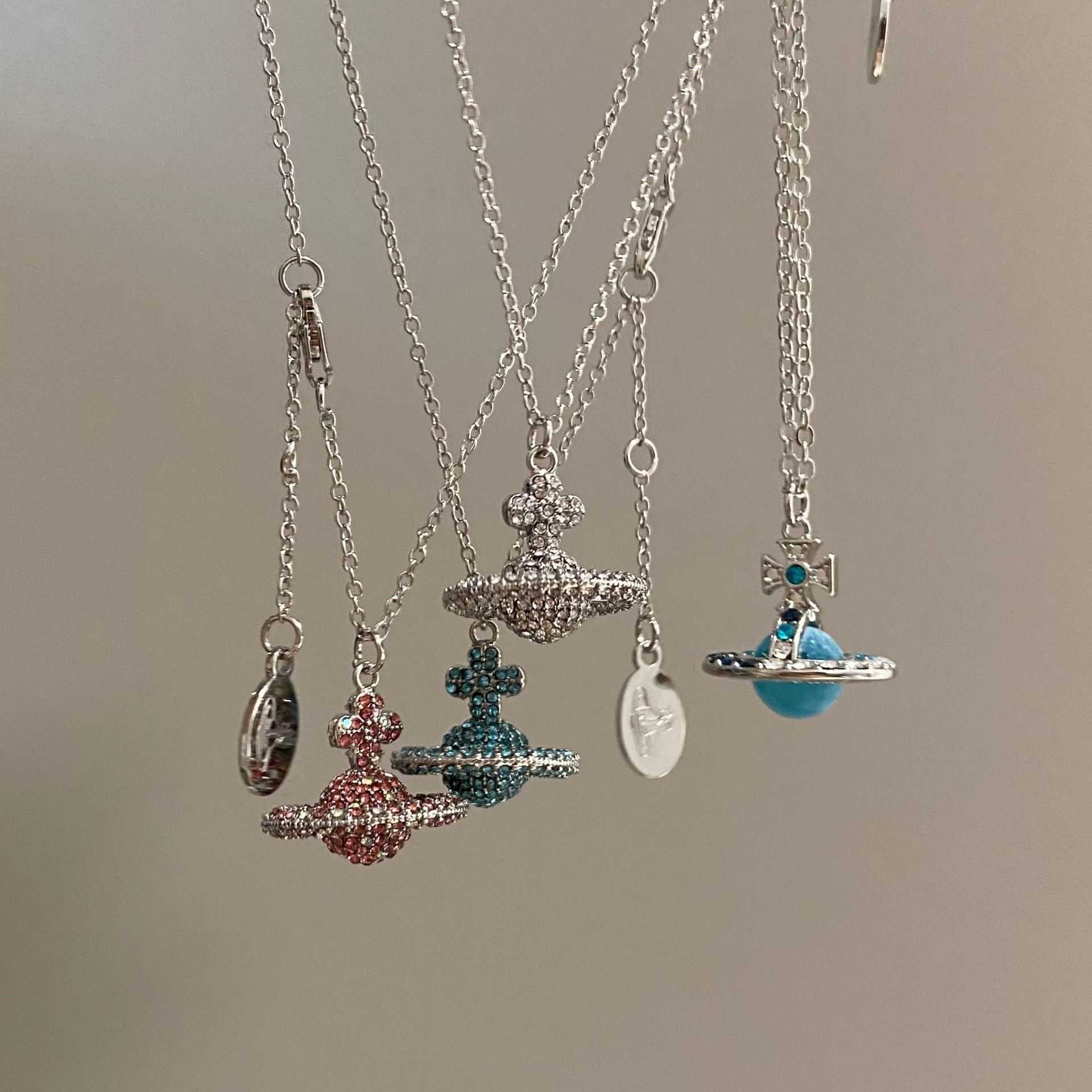 

Designer viviana necklaces Empress design red fashion planet fantasy Saturn Necklace lovers