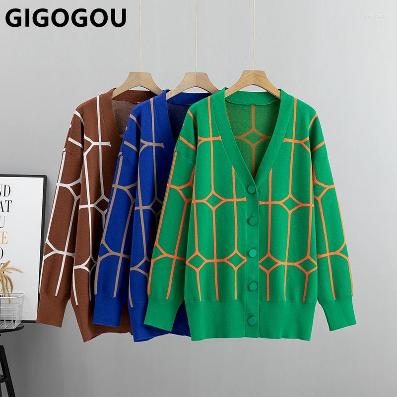 

Women's Knits GIGOGOU Oversized Autumn Winter Loose Women Knit Cardigan Fashion Euro Style Outwear Casual Coal Lady Warm Sweater, Pink m334