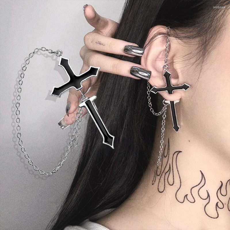 

Dangle Earrings Stud Cross For Women Korean Fashion Gothic Personality Cool Hoop Grunge Jewelry Wholesale