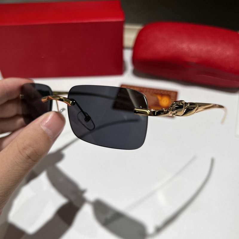 

Fashion Designer Sunglasses For Women Vintage Mens Carti Buffalo Horn Glasses Panther Gold Silver Metal Legs Rimless Sunglass Mens Travel Tour Eyeglasses 8847